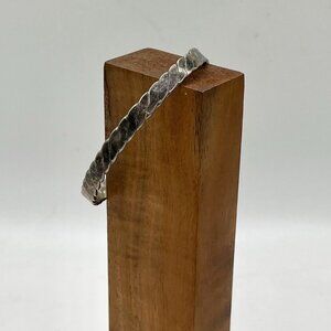 Vintage Mexico 800 Silver Twisted Rope Bangle Bracelet Stackable Western Unisex